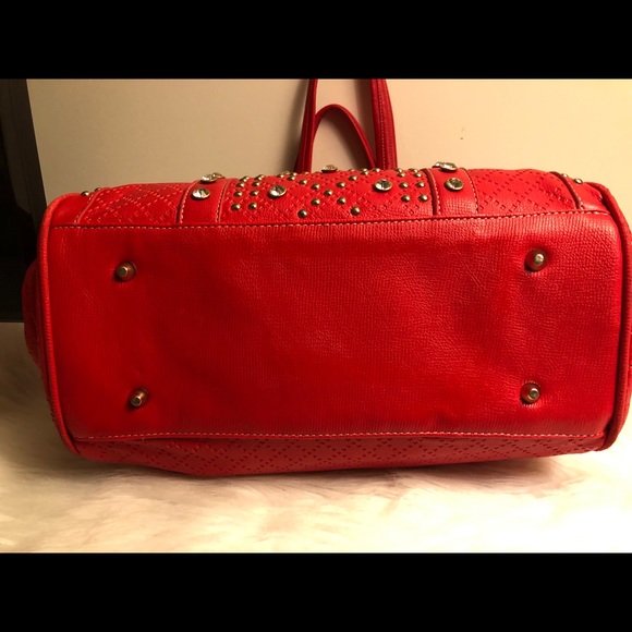 ‼️SOLD‼️☘️RED RHINESTONES AND STUDS HOBO HANDBAG☘️ - Picture 6 of 8